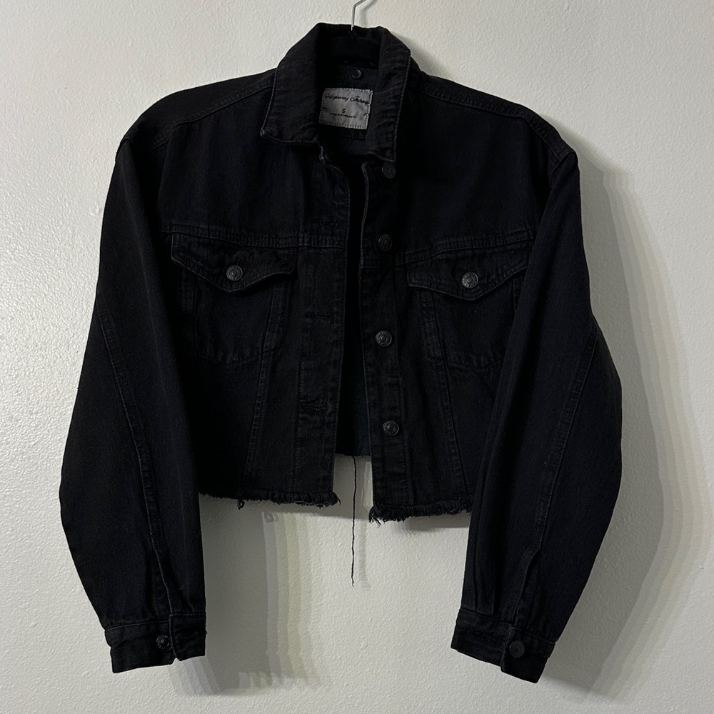 Black Denim Cropped Jacket